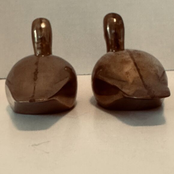 VTG Solid Brass Duck Decoy Pair 9" x 4" Figurine Bookend Paperweight Bird - Picture 6 of 16